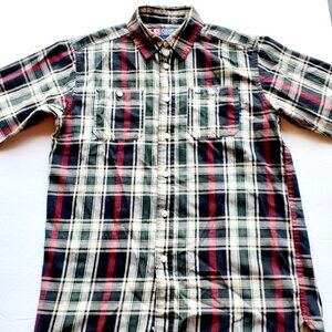 Chaps Boys Shirt Button Down Plaid Red Green Christmas Holiday 10-12